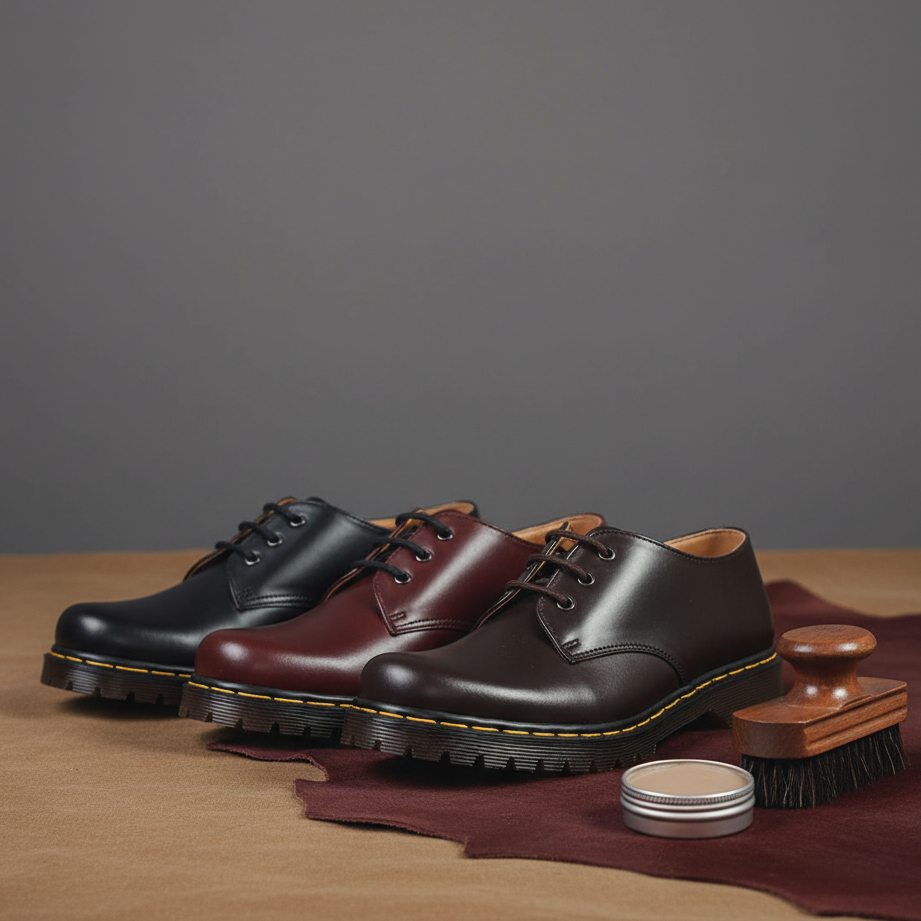 SEPATU Boots Pria Wanita Low Boots 3 Hole Unisex Cewek Cowok Klasik Warna Hitam Cokelat & Maroon