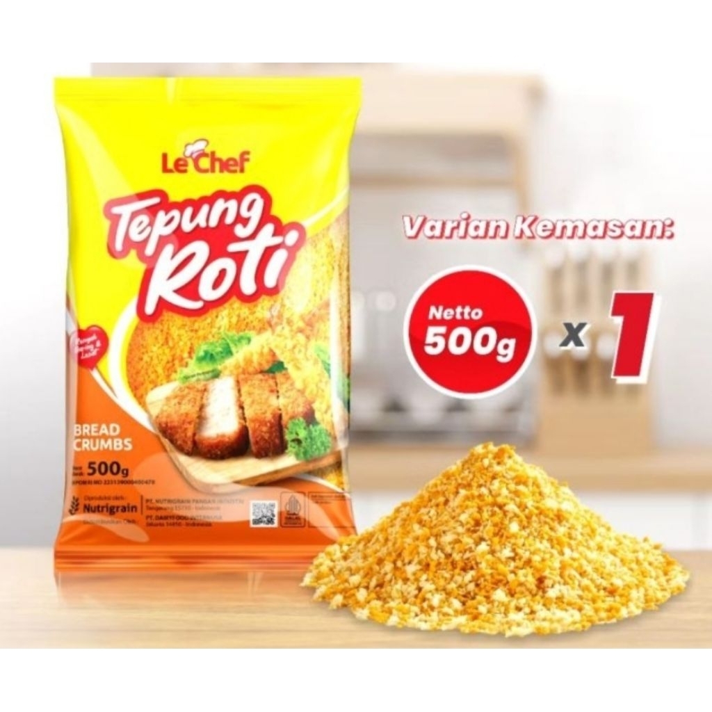 

Le Chef Tepung Roti Mix Putih Kuning Keemasan 500 gram