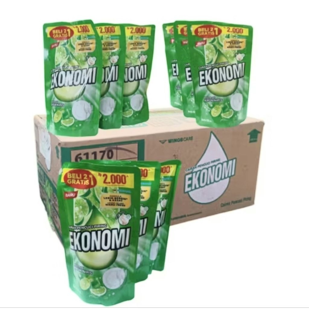 Sabun liquid ekonomi, cairan pencuci piring 1 dus isi 36 pcs, wangi jeruk dan nanas.