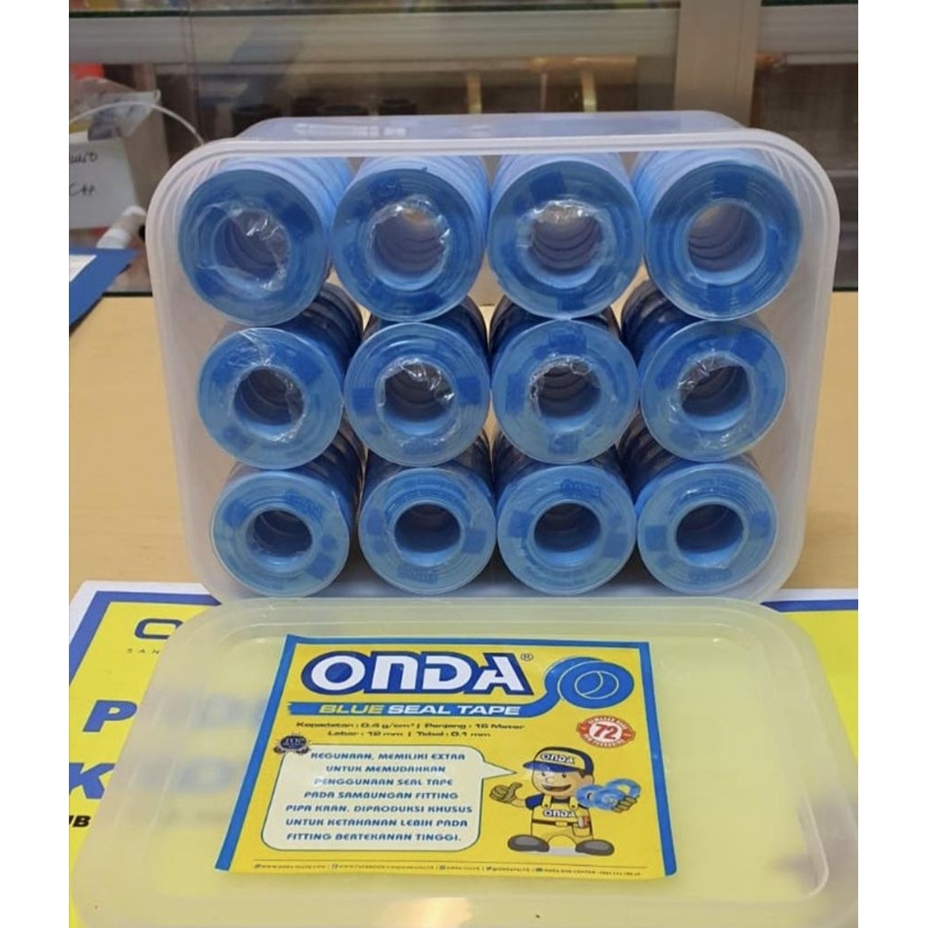 Seal Tape onda biru / seal tape blue onda 1 box