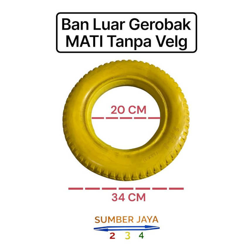 Ban LUAR Gerobak Model Mati Warna anti bocor model Artco Arco Arko | Ban Luar Kereta Sorong tanpa ba