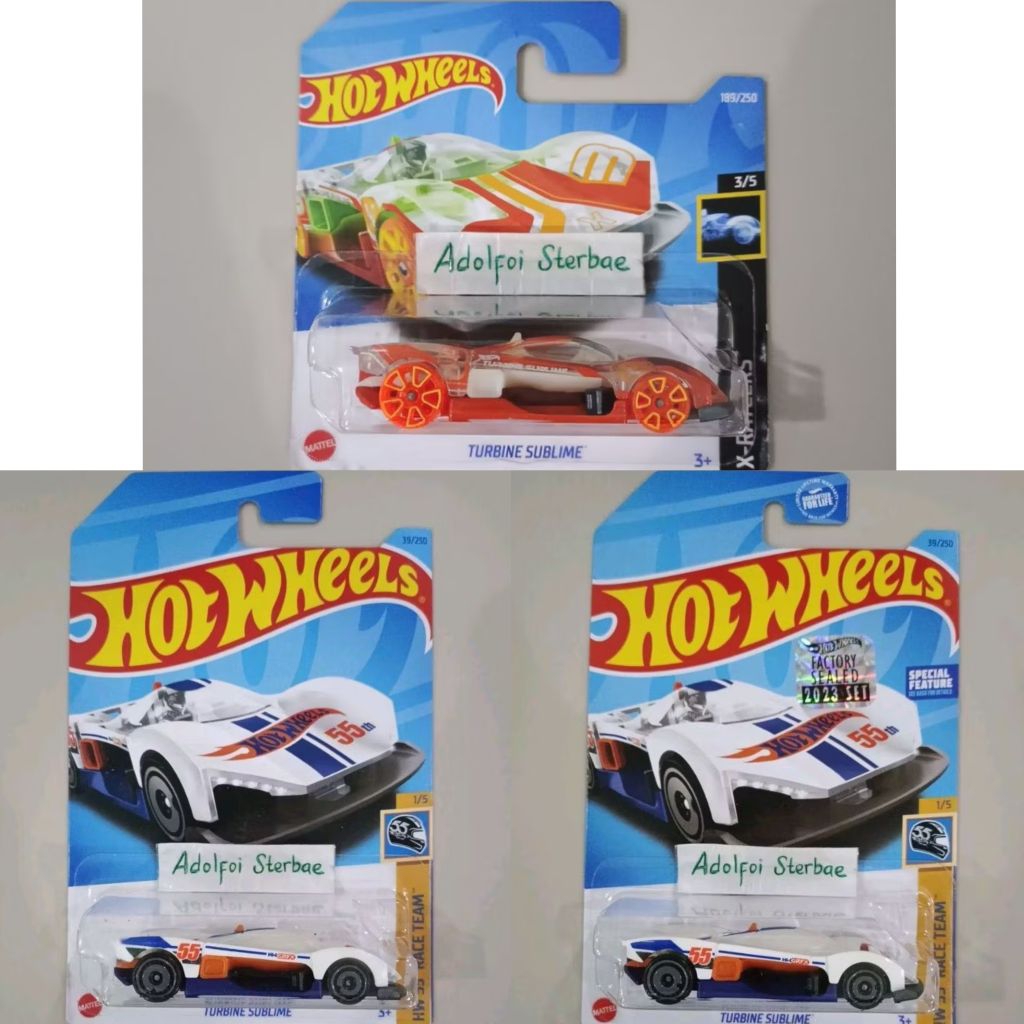 hotwheels hot wheels turbine sublime factory sealed special feature 55 55th hw race team short card 