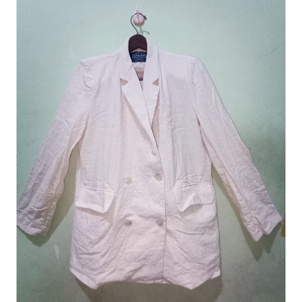PRELOVED SPRING Blazer Daily Wanita Broken White Bigsize LD 104