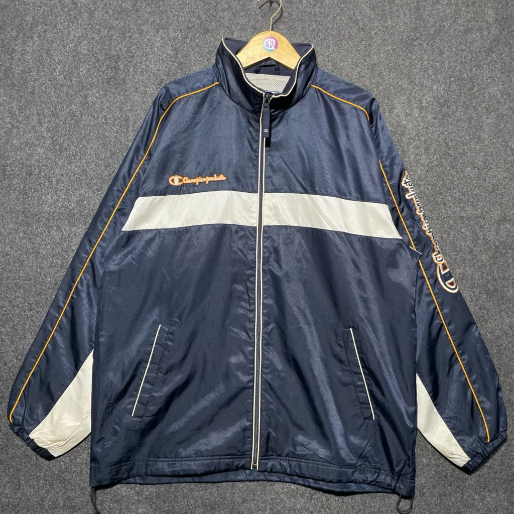 Champion Authentic Athletic Track Jacket – Navy White Line – Size XO JASPO (Intl. 3XL / Asia 4XL)