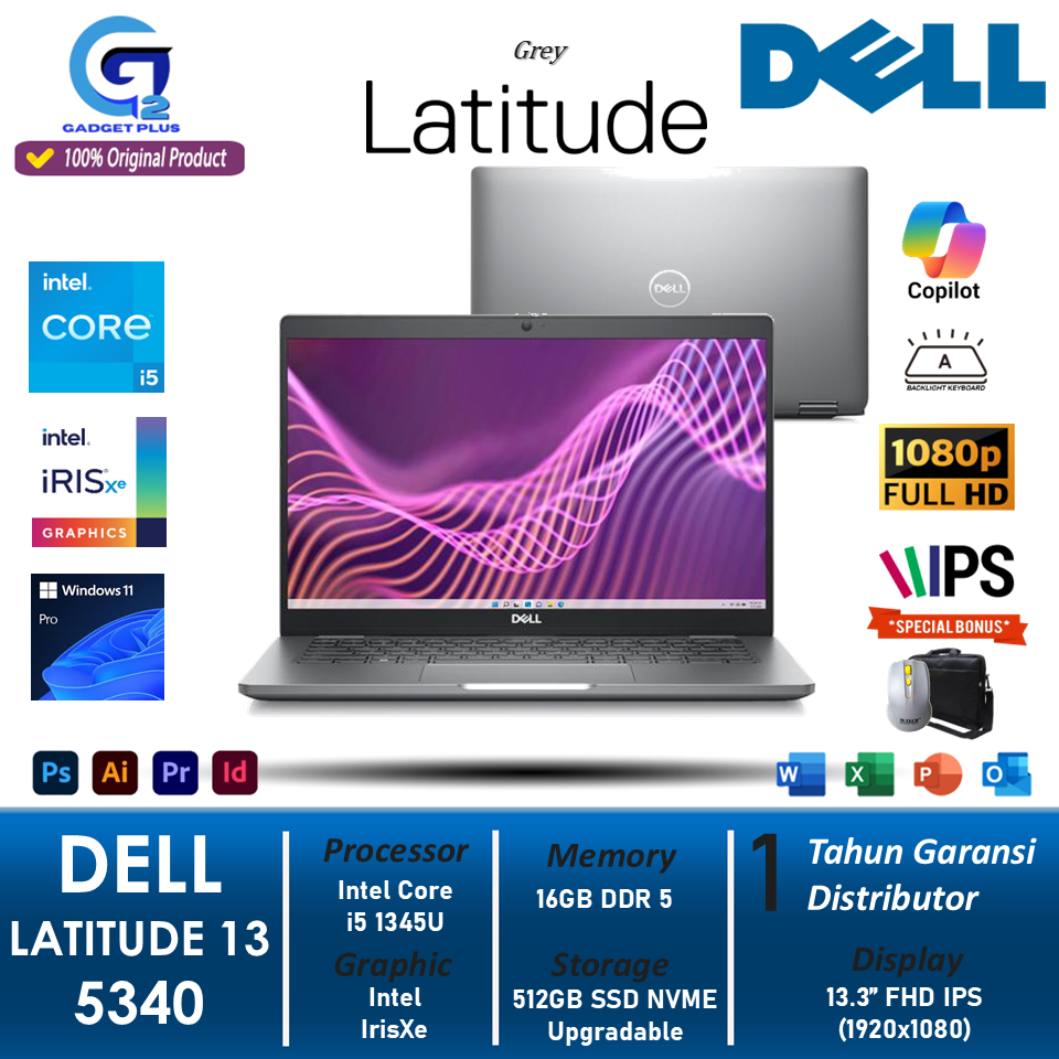 Laptop DELL Latitude 13 5340 Intel i5 1345U RAM 16GB 512GB SSD FHD IPS Win11Pro