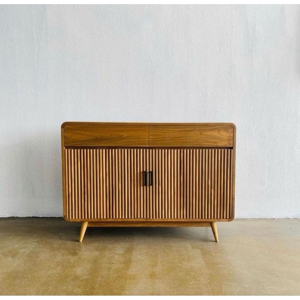 Buffet Minimalis Kayu Jati Solid Modern | Lemari Kabinet Serbaguna Elegan untuk Ruang Tamu & Kamar
