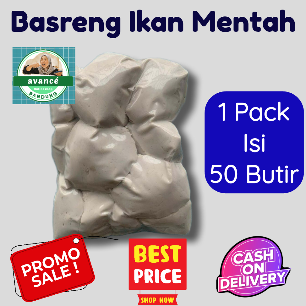 1 Pack (50 Butir) Basreng Ikan Mentah Asli Bandung Kemasan Vacuum