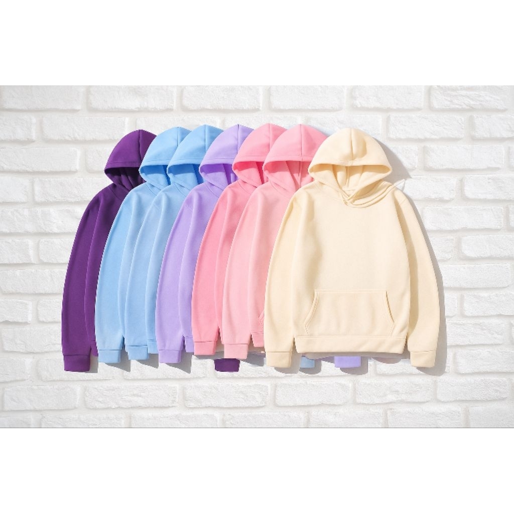 hoodie polos pria wanita bahan fleece premium tebal