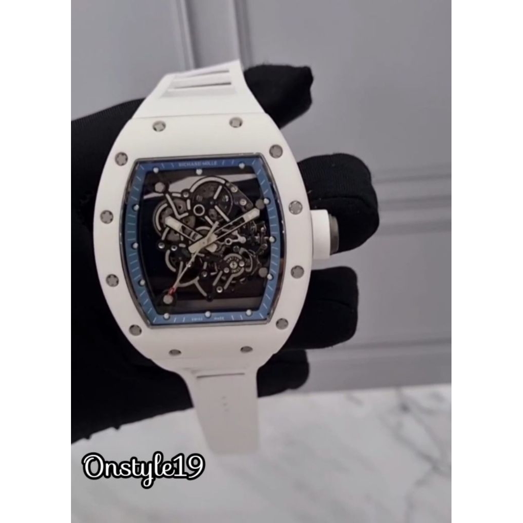 JAM TANGAN RM055 TOURBILLON CERAMIC DIAL SWISS AUTOMATIC 1:1