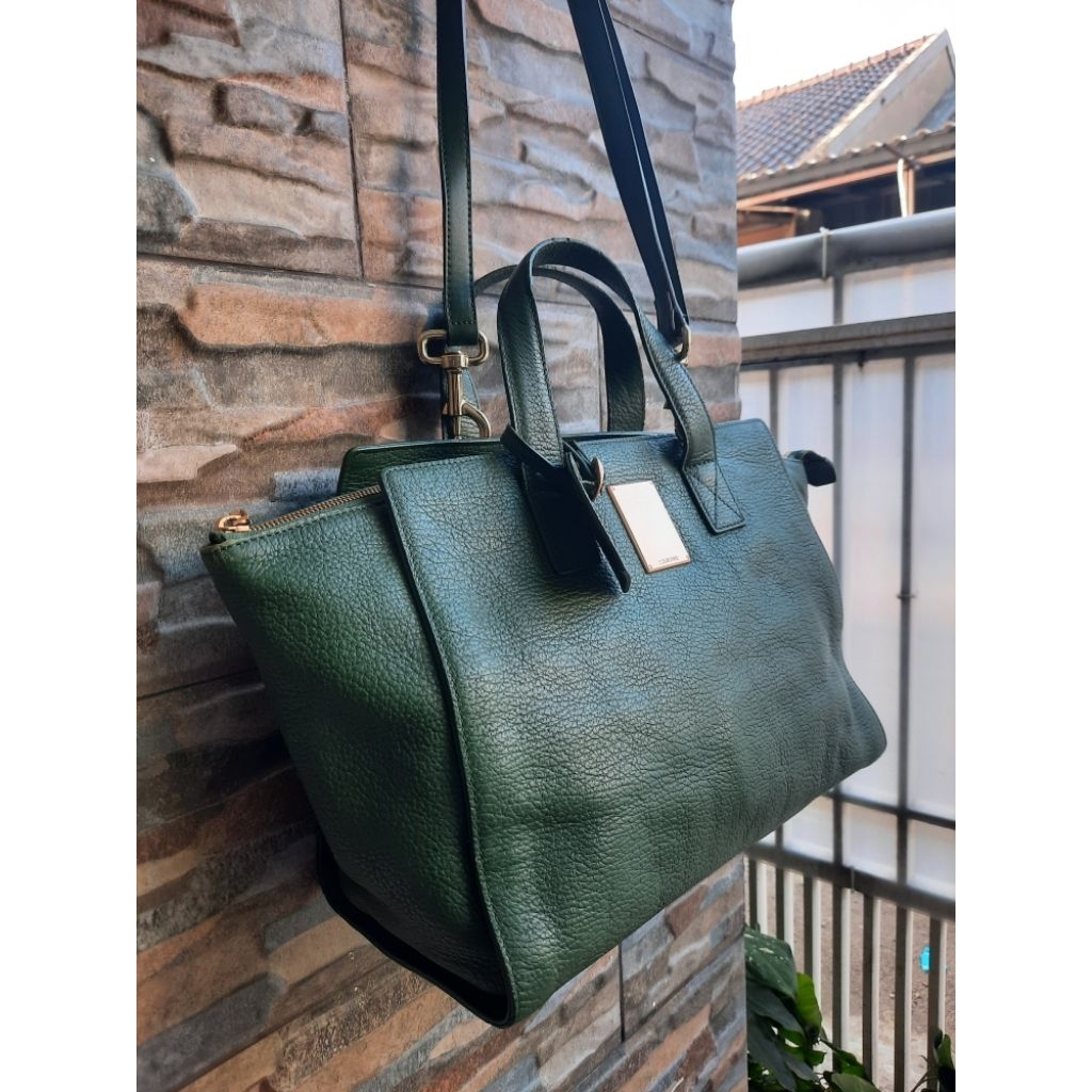 Tote Hijau COURONNE - TAS PRELOVED BRANDED ORIGINAL