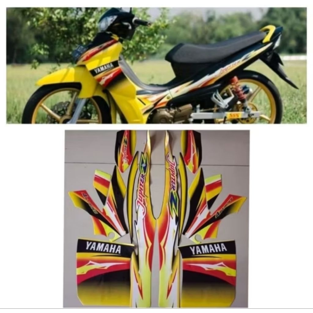 STRIPING STIKER LIS BODY YAMAHA JUPITER Z 2004 KUWALITAS AJS FUL SET BODY MOTOR