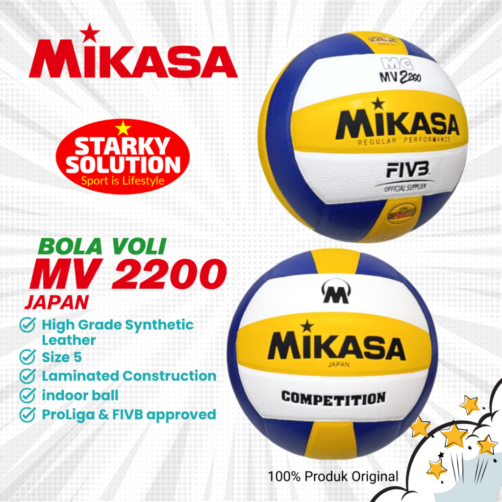 Bola Voli MIKASA MV 2200 Japan ProLiga FIVB Volley Ball mv2200 Jepang Original