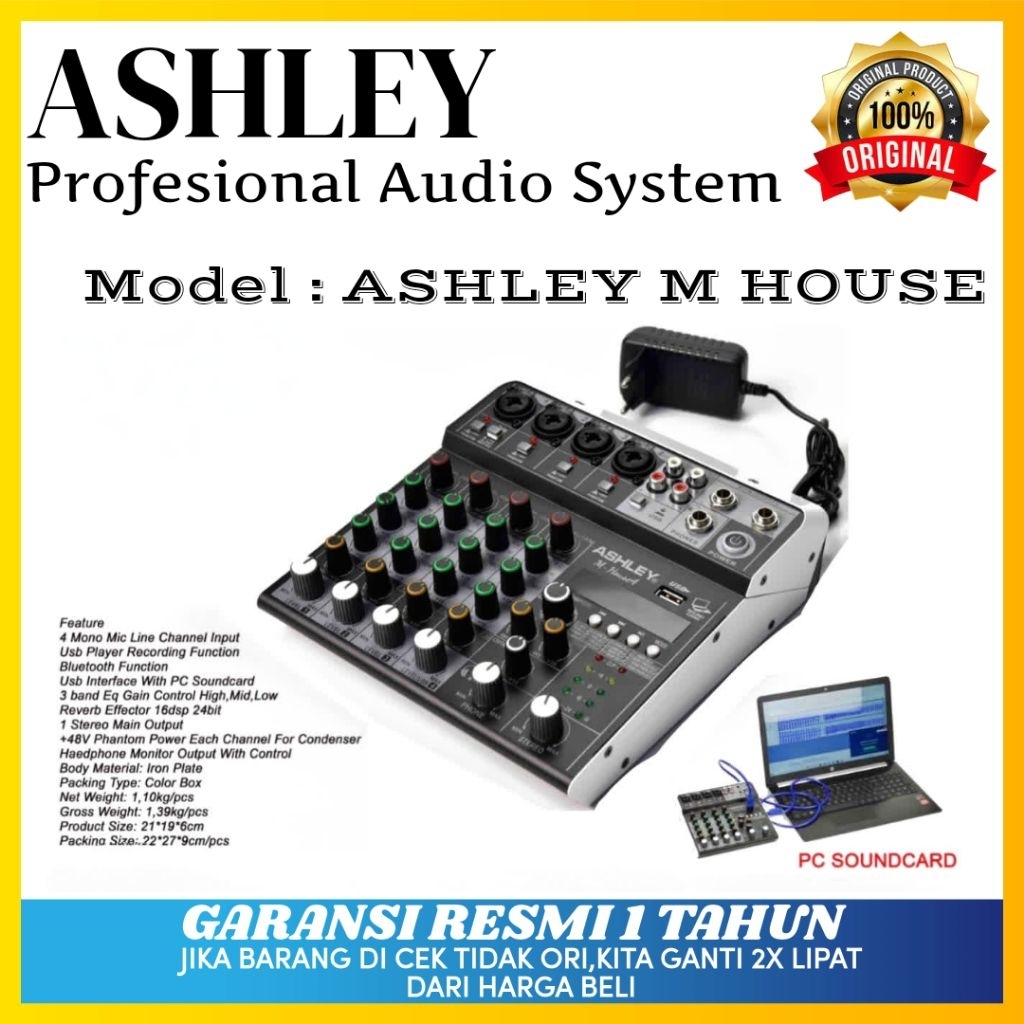 Mixer Ashley M house 4 Original Mixer Ashley 4 Channel Bluetooth