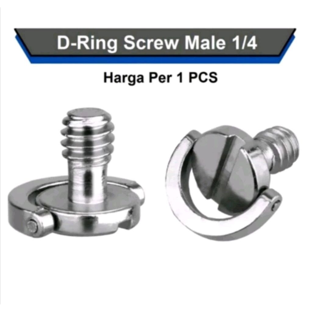 Scruw D-ring#Skrup 1/4" male#Baut Tripod#Scruw#Baut untuk Tripod,Rillis plate,Gimbal,Camera