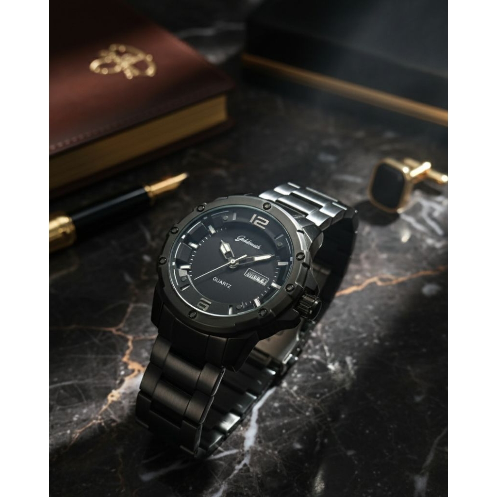 jam tangan pria goldsmith time GST 8057 RT BLK