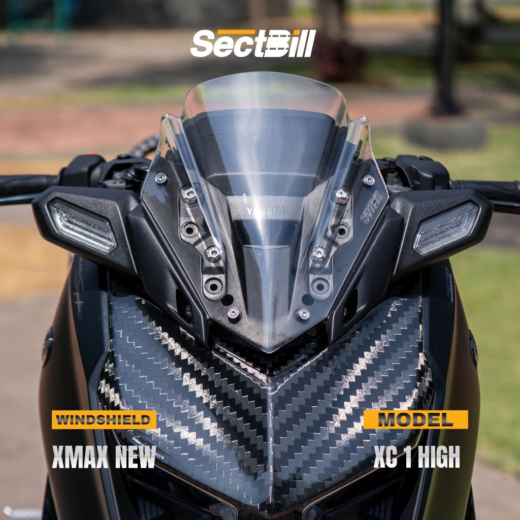 SectBill Windshield Visor XMAX CONNECTED GEN 2 XC-1 Low Bahan Akrilik Original Aksesoris Motor