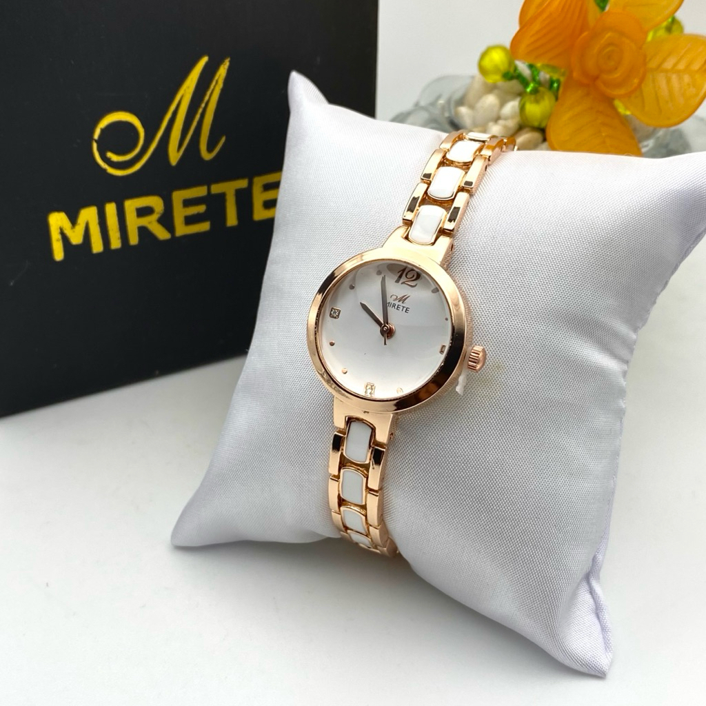 BEST SELLER Jam Tangan Wanita Mirete Original Tipe-R261 Rantai Keramik Analog Quartz Bahan Stainless