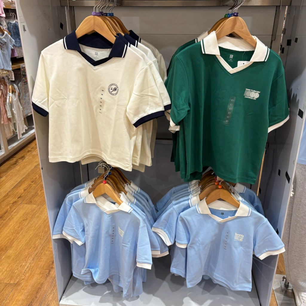 kaos polo Airism katun crop uniqlo kids