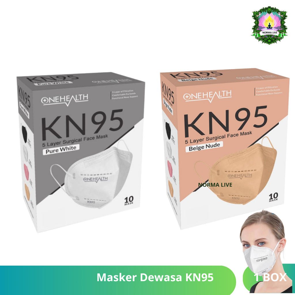 OneHealth Masker Medis KN95 Earloop 5 Layer Dewasa Isi 10 Pcs Masker Disposable Facemask Pelindung P