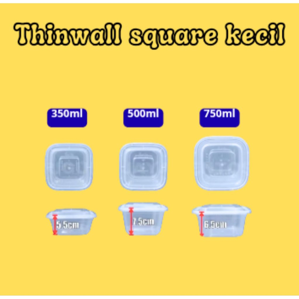 thinwall square kecil | thinwall kotak kecil | thinwall kotak sambal