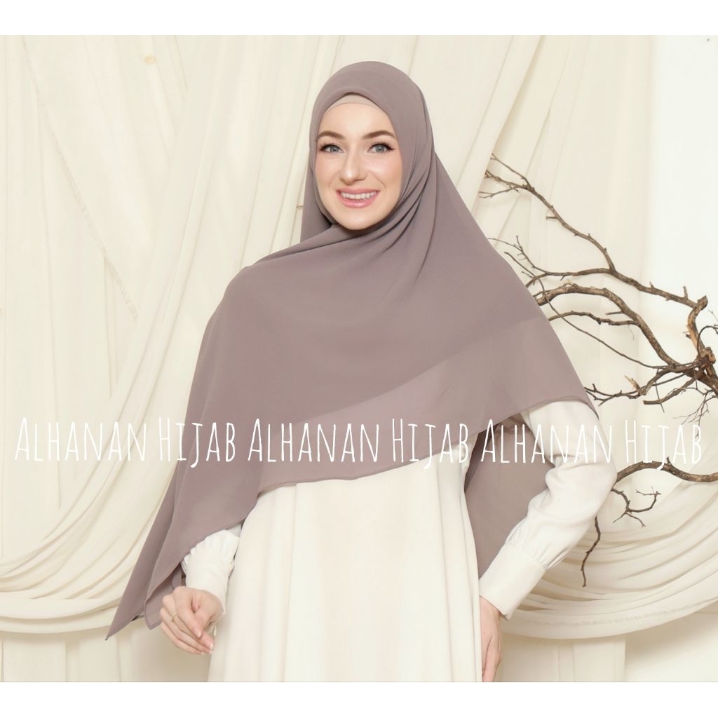 Segi Empat Zipper Ceruty Babydoll//Khimar Zipper Resleting//Segi Empat Instan Resleting//Hijab Segi 