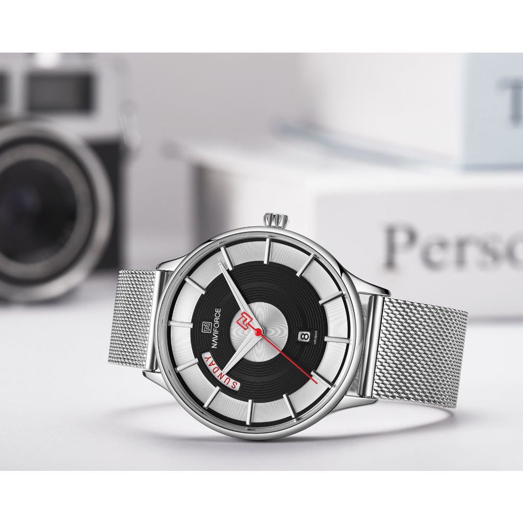 Jam Tangan Pria NAVIFORCE 3007 Analog Rantai Pasir Original