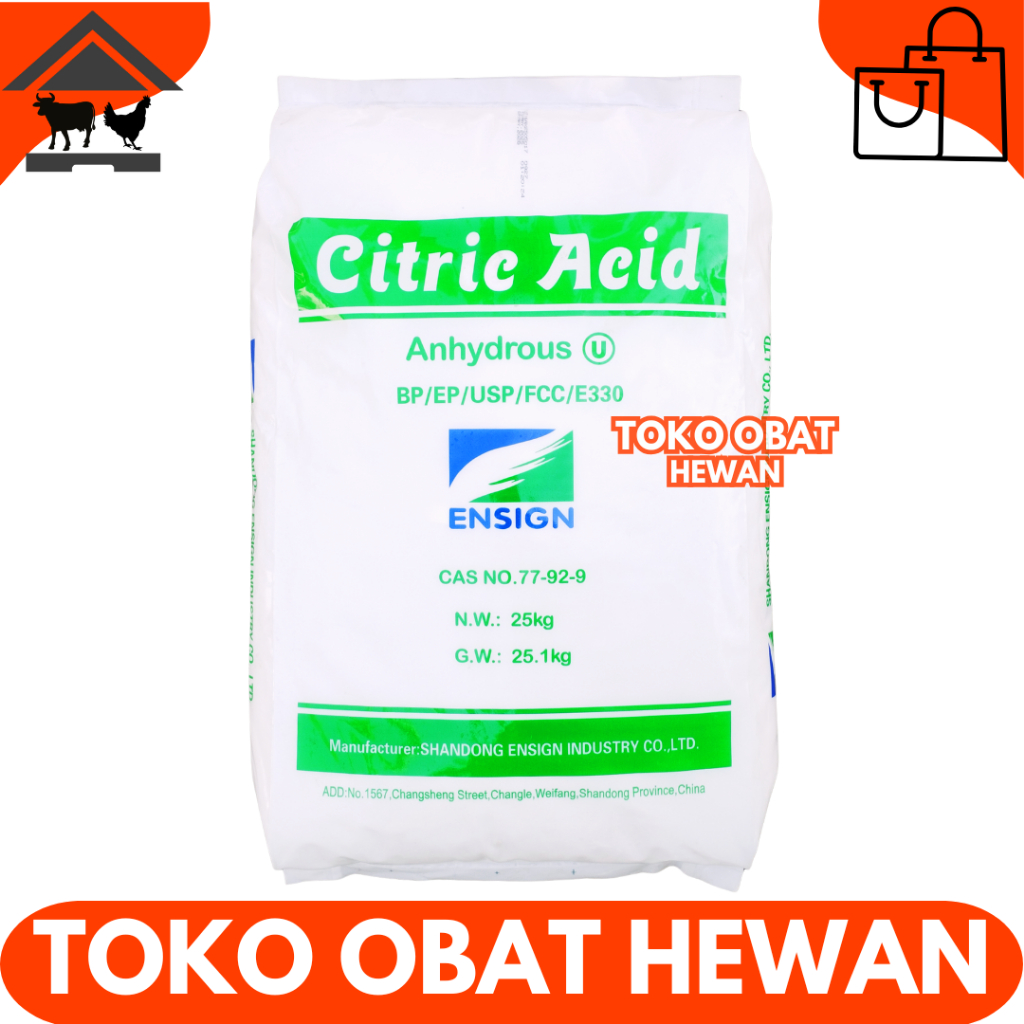 CITRIC ACID ANHYDROUS 25 KG (KHUSUS KURIR INSTAN) - Sitrun Citrun Makanan Asam Sitrat Citrun Acid