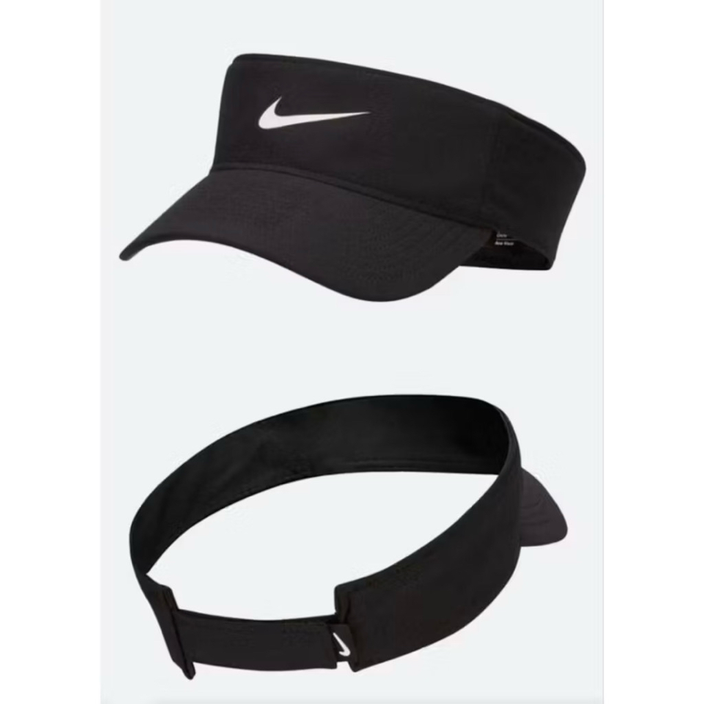 [ORIGINAL 100%] Nike Dri-FIT Ace Swoosh Visor White / Black / Putih / Hitam FB5630-100 Topi Olahraga