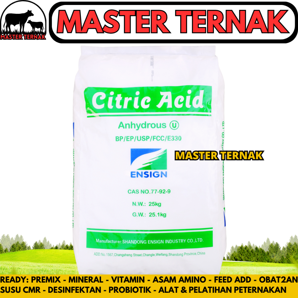 CITRIC ACID ANHYDROUS 25 KG (KHUSUS KURIR INSTAN) - Sitrun Citrun Makanan Asam Sitrat Citrun Acid