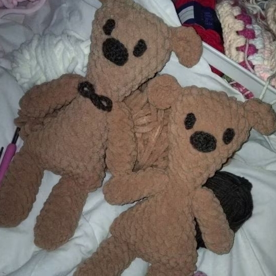 Boneka teddy bear mr bean rajutan rajut