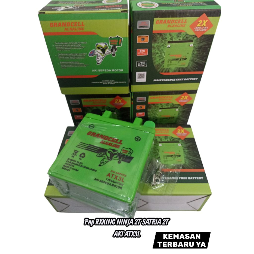 ACCU AKI KERING RX KING RX KING NINJA R SATRIA RU RGR 2 SISTEM 12v  ALKALINE JAPAN TECHNOLOGI