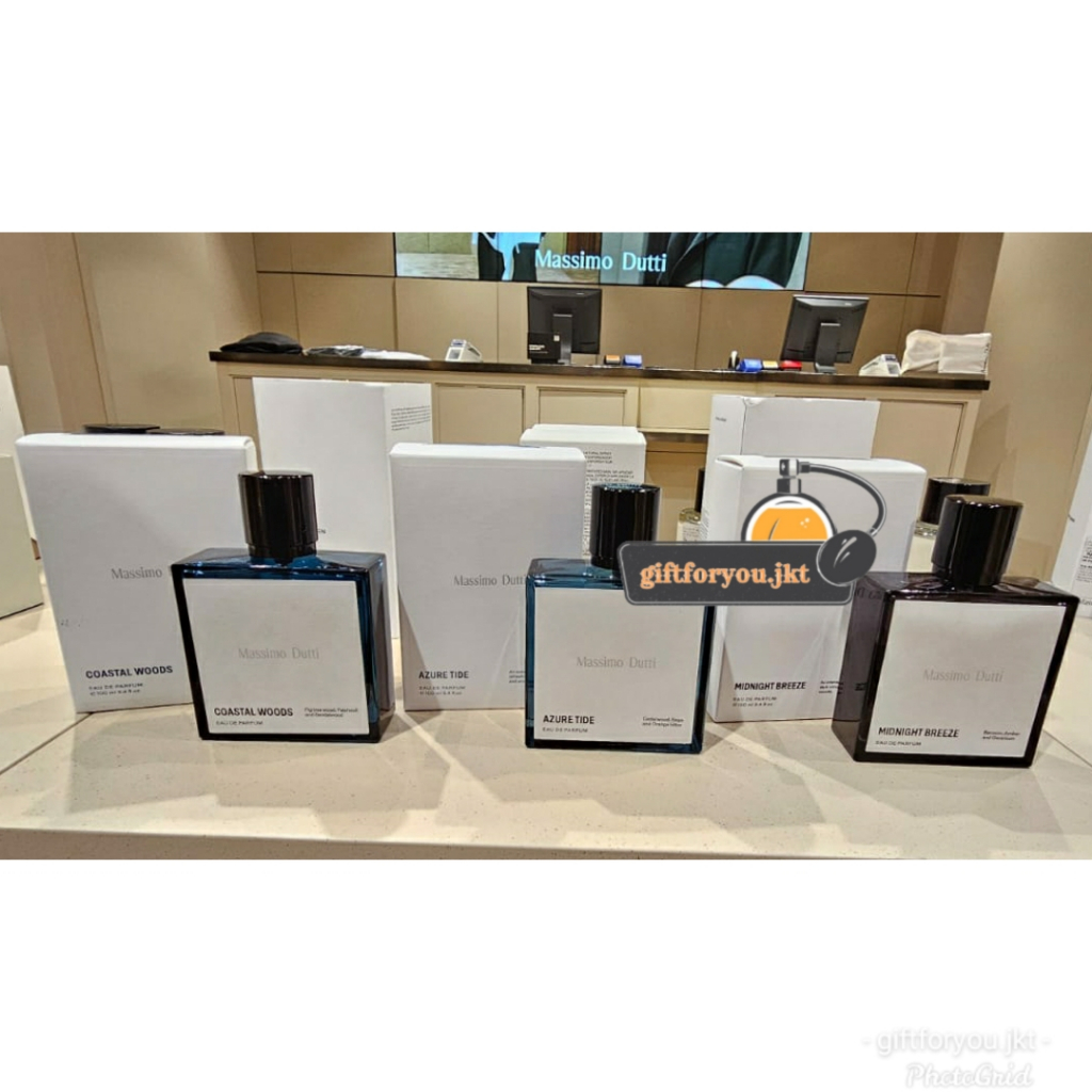 Parfum Massimo Dutti Coastal Woods Azure Tide Midnight Breeze 100 ml EDP Wanita Pria Unisex Perfume 