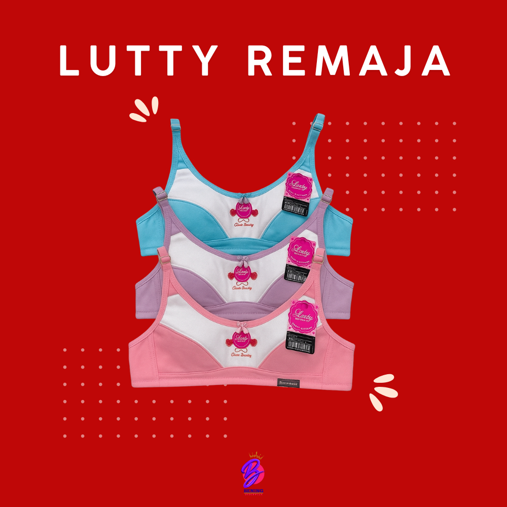 (PAKET 6 PCS) LUTTY SPORT BRA REMAJA || SPORT BRA ANAK REMAJA 100% KATUN TANPA BUSA TANPA KAWAT