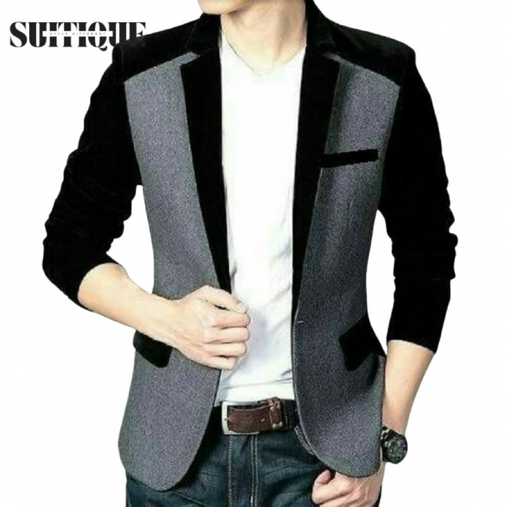 SUITIQUE ID – Jas Blazer Pria Slim Fit Casual Formal Premium Korean Look Style Metriks Kombinasi