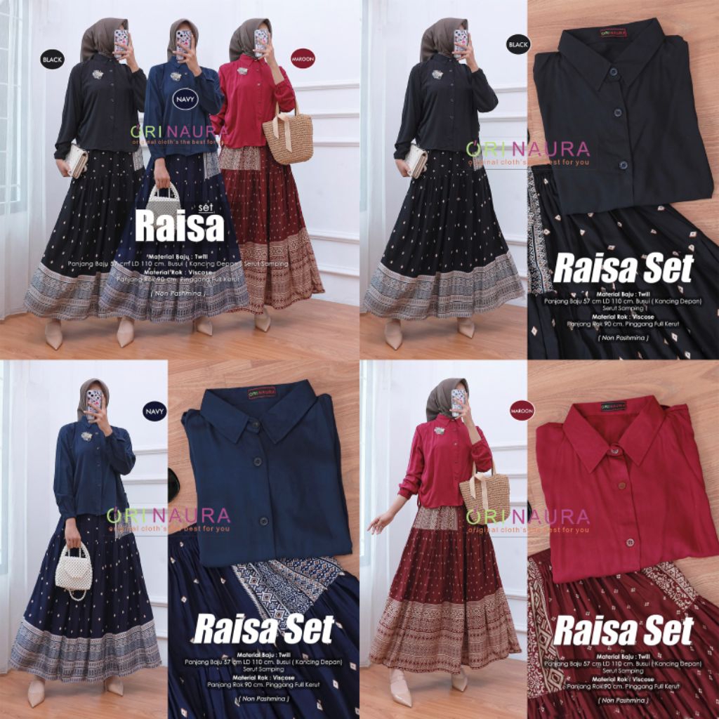NEW RAISA ONE SET ROK REMAJA // MELINA SET ROK // FINNA#1#2#3 SET ROK DAN KEMEJA // WOLANA SET TUNIK