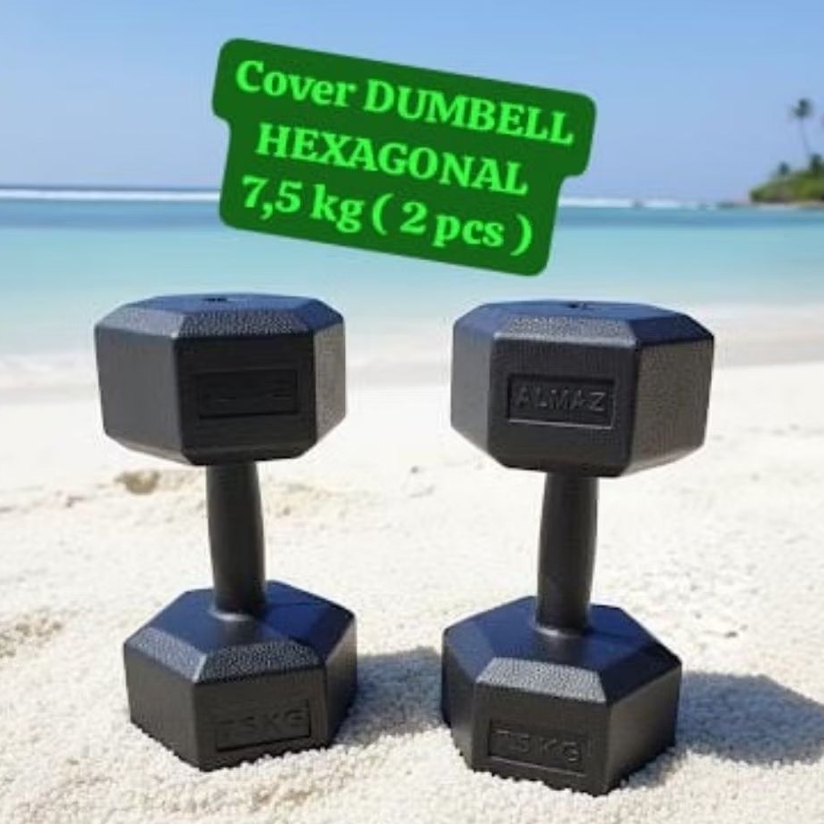 cover DUMBELL HEXAGONAL 7,5 Kg ( sepasang ) 2 pcs