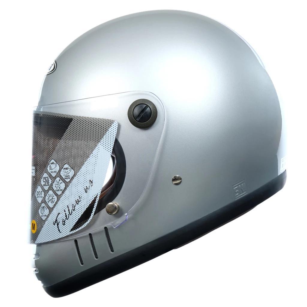 Zeus ZS816E SILVER GLOSSY RETRO FULL FACE