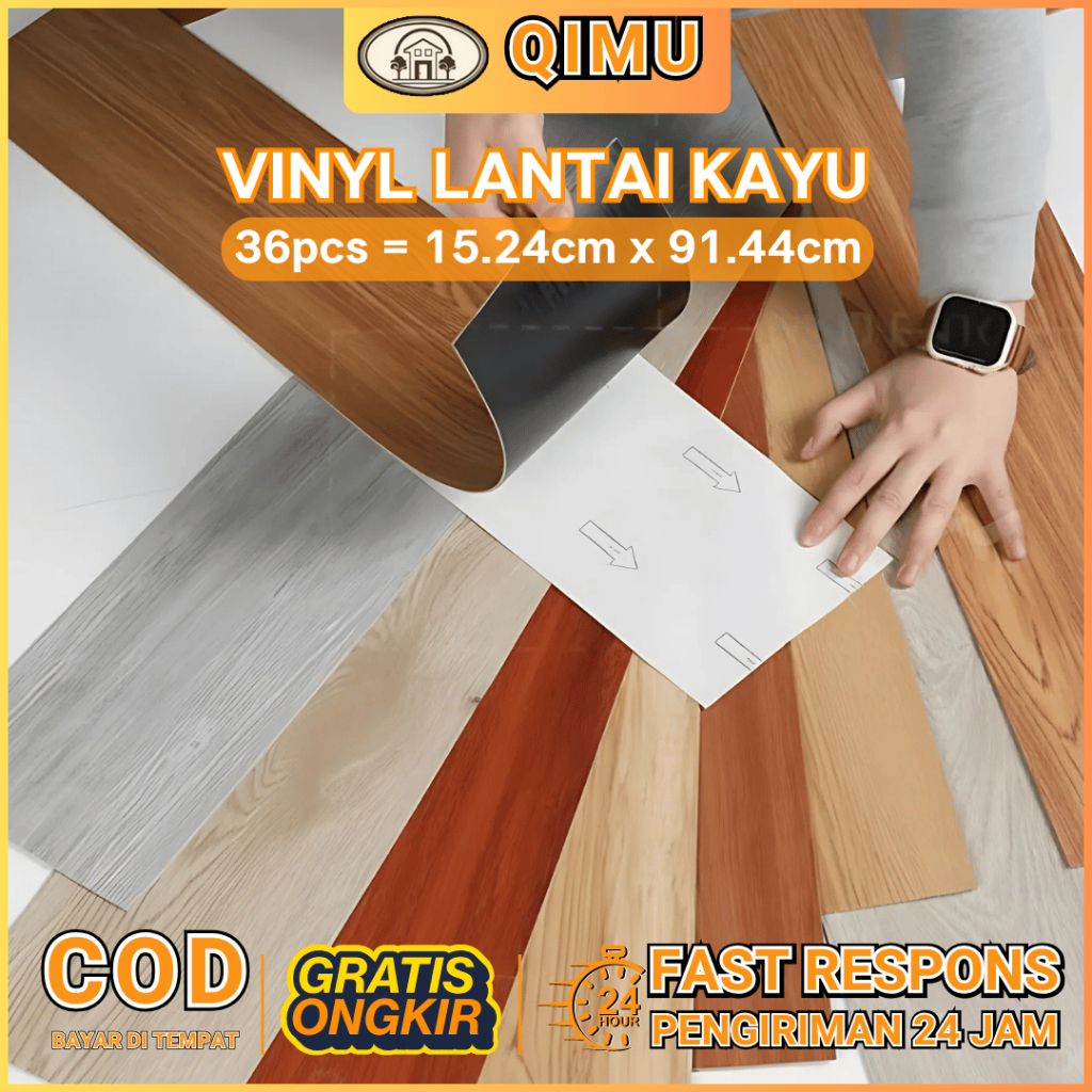 Lantai Vinyl Kayu Premium 1 Dus (36PCS) Lantai Vinyl Kayu Premium Vinyl Lantai Parket Kayu SPC Lanta