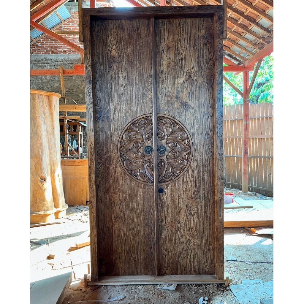 pintu jati solid pintu ukiran jati pintu utama jati pintu kuputarung jati pintu mewah pintu kusen ja