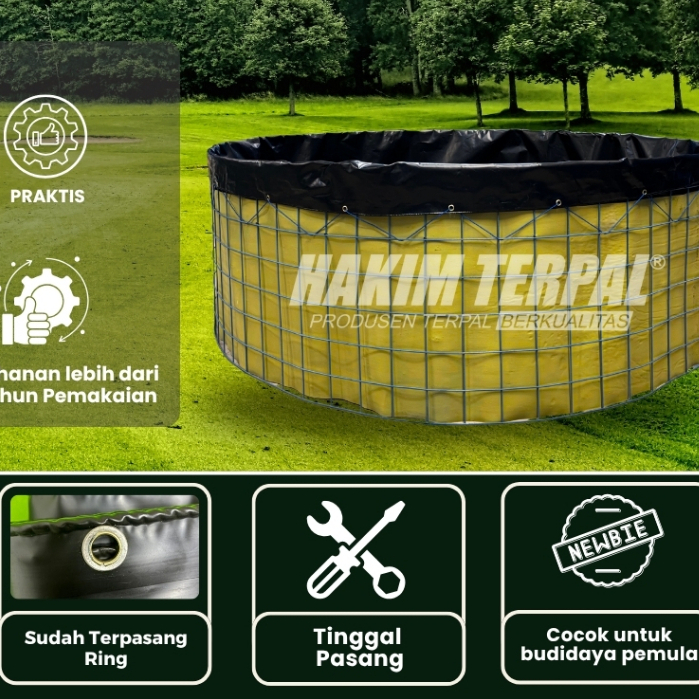 Kolam bulat D3 T1,2 M HDPE 300 Micron Terpal Saja/Terpal Budidaya/Terpal Kolam/Terpal Bioflok
