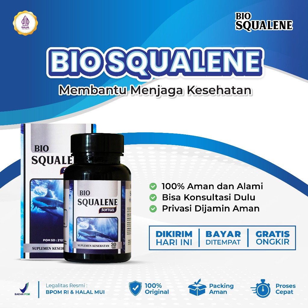 Bio squalene halal bpom isi 30 sofgel
