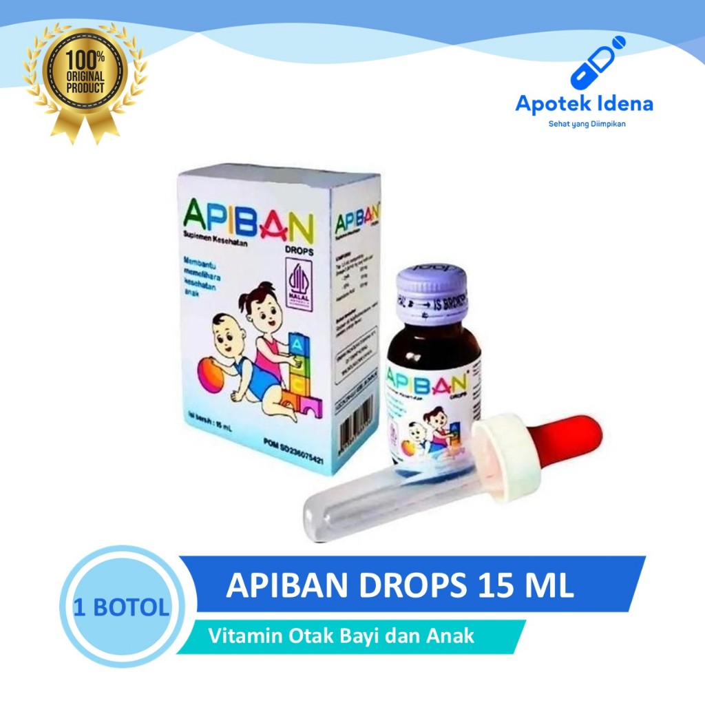 APIBAN DROPS 15 ml - Vitamin DHA - Vitamin Otak Bayi & Anak