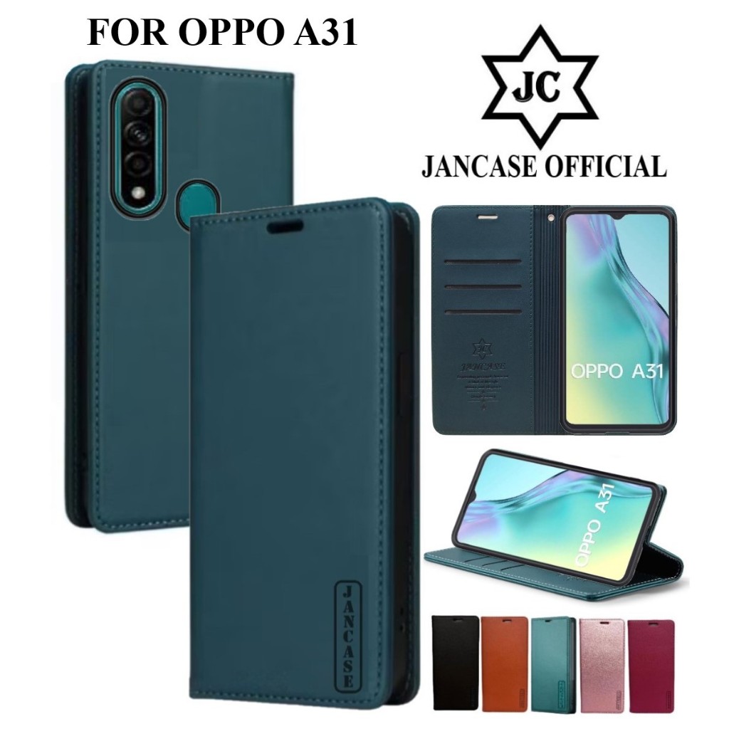 JANCASE FLIP WALLET UNTUK OPPO OPPO A31 cover premium  casing dompet handphon