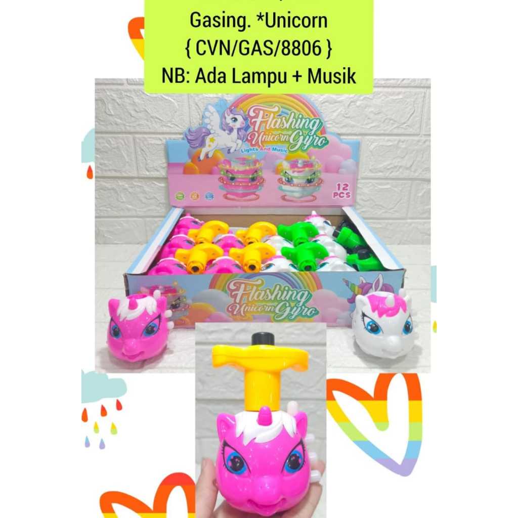PROMO TERBARU MAINAN GANGSING UNICORN ISI 12 - GANGSING MUSIK DAN LAMPU LED