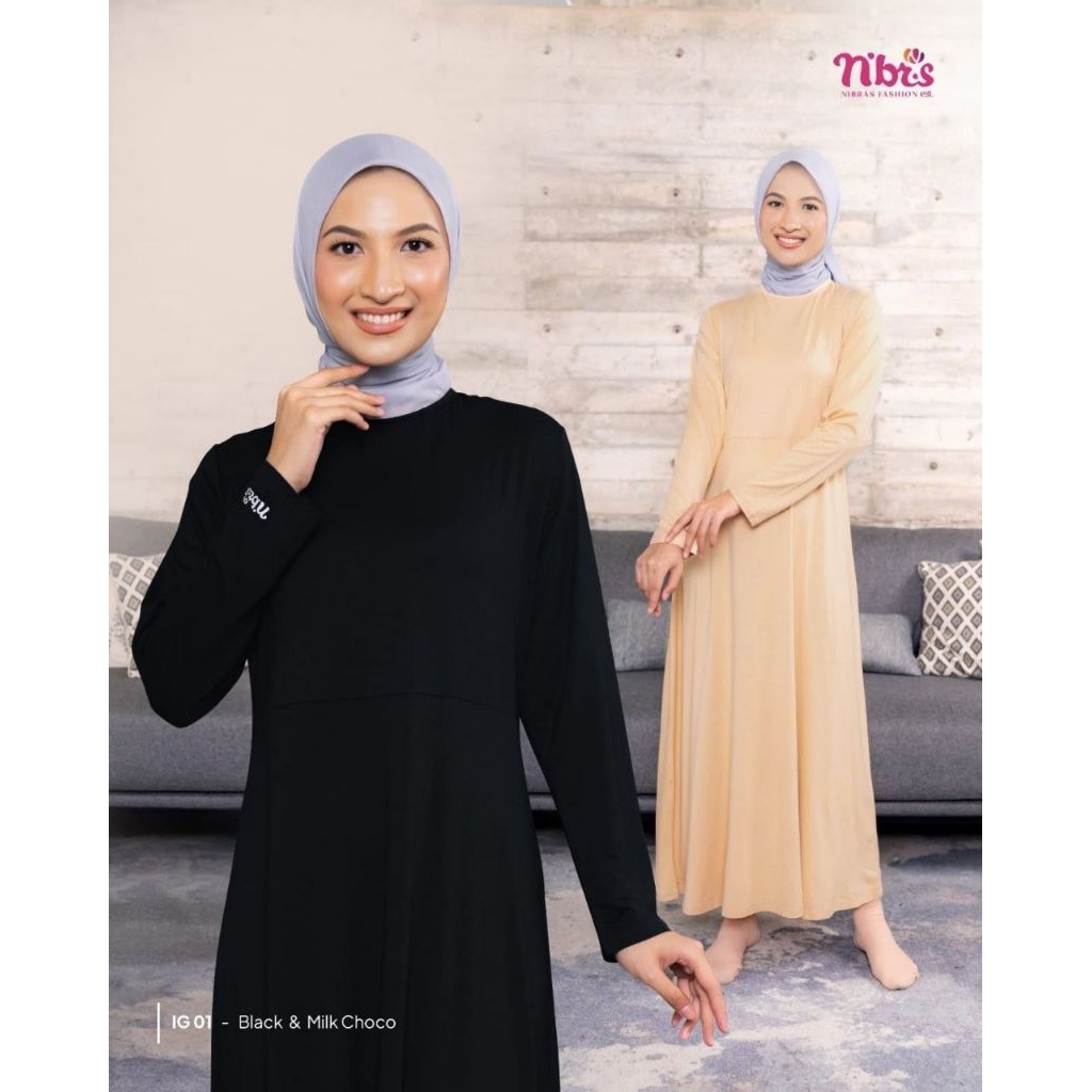 IG 01 NIBRAS INNER GAMIS DALAMAN GAMIS INNER BAJU GAMIS INNER MURAH INNER PANJANG