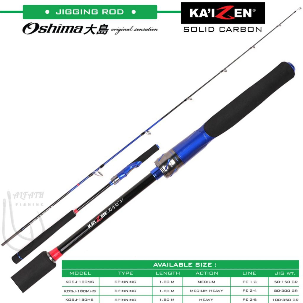 Joran Jigging Kaizen OSHIMA PE 1-3 | PE 2-4 | PE 3-5 | SPINNING | SOLID CARBON | ALAT PANCING UNGGUL