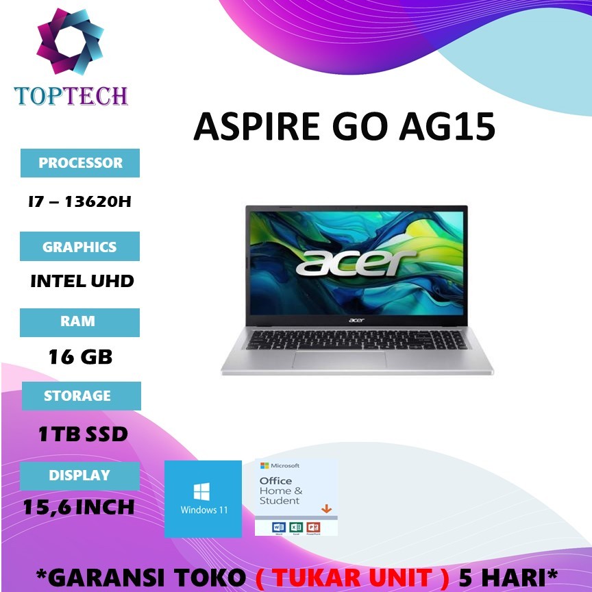 ACER ASPIRE GO AG15 I7 13620 16GB 512GB W11PRE 15.6 FHD