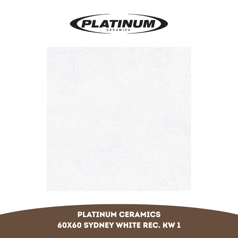 Keramik Platinum Sydney White Rectified 60X60 KW 1 per Box (Isi 4 Lembar / 1.44 m²)