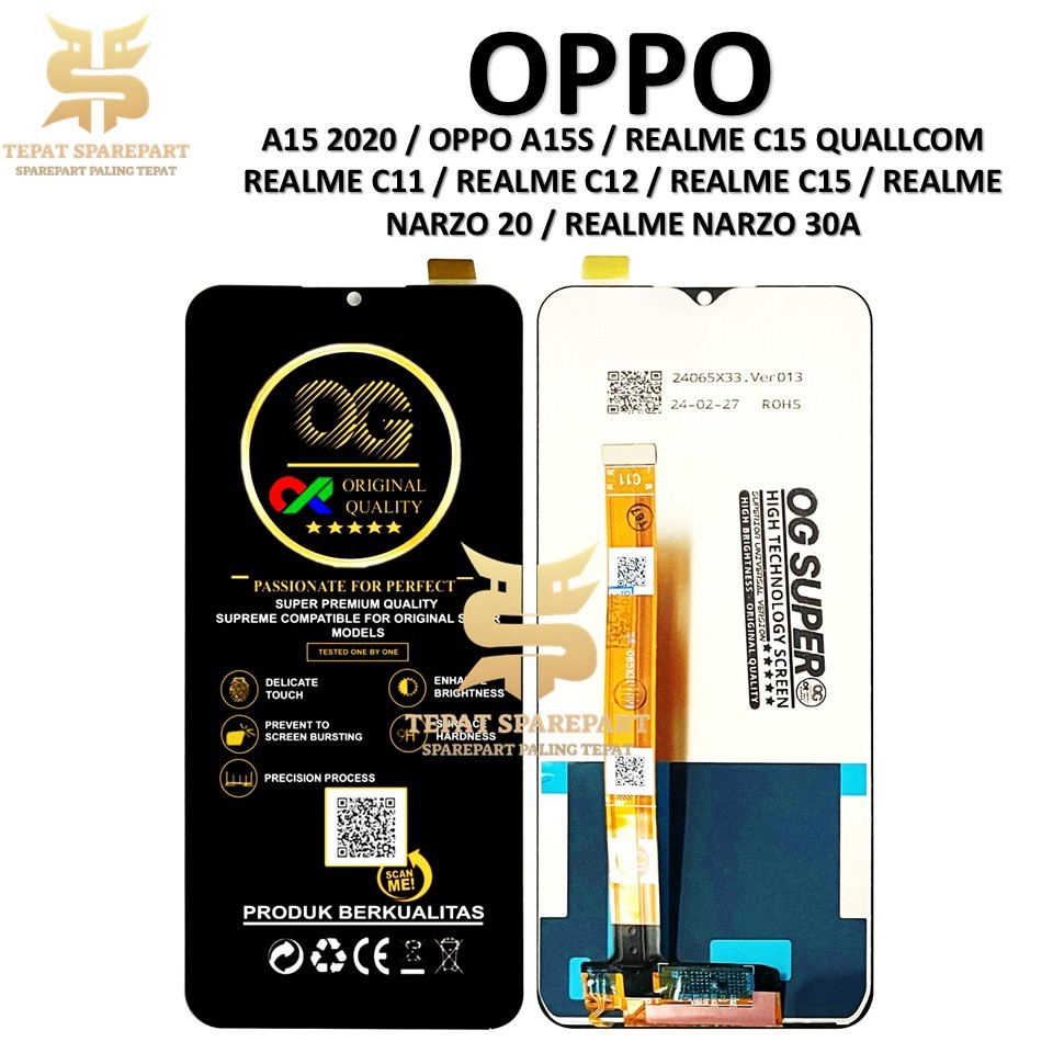 LCD TOUCHSCREEN OPPO A15 2020 / OPPO A15S / REALME C15 QUALLCOM  REALME C11 / REALME C12 / REALME C1