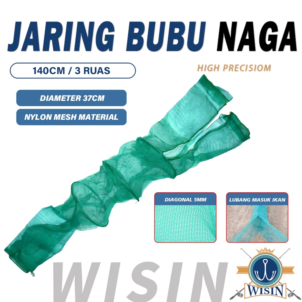 WISIN new jaring bubu ikan bubu pancing jaring ikan terbaru panjang 140cm